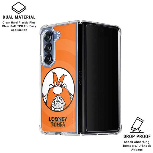 Looney Tunes Yosemite Sam Full Galaxy Z Fold7 Clear Case