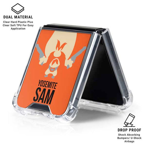 Looney Tunes Yosemite Sam Identity Galaxy Z Flip6 Clear Case