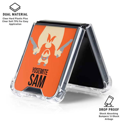 Looney Tunes Yosemite Sam Identity Galaxy Z Flip7 Clear Case
