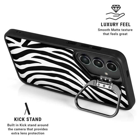 Zebra Print Galaxy S24 FE Kickstand Case