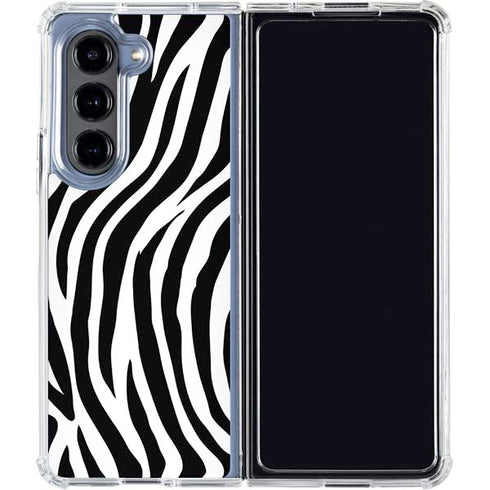 Zebra Print Galaxy Z Fold5 5G Clear Case