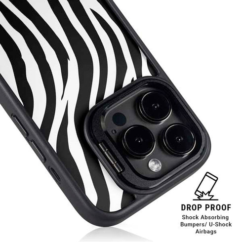 Zebra Print iPhone 14 Pro Max Kickstand Case