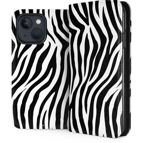 Zebra Print iPhone 15 Folio Case