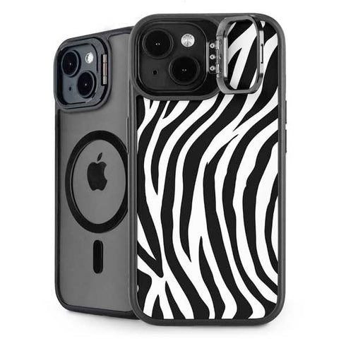 Zebra Print iPhone 15 Plus Kickstand Case