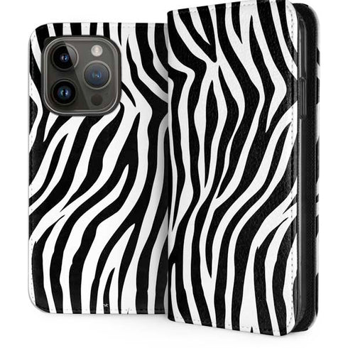 Zebra Print iPhone 15 Pro Folio Case