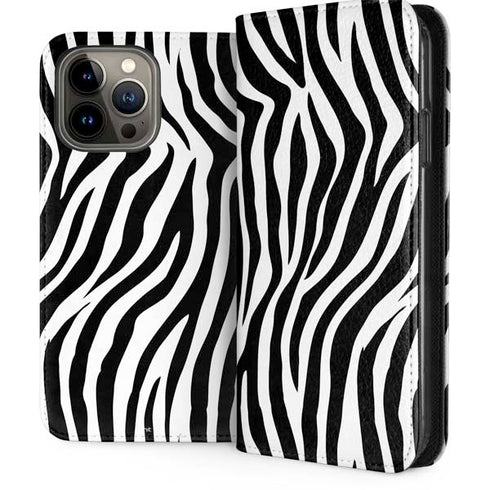 Zebra Print iPhone 15 Pro Max Folio Case