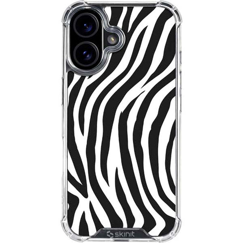 Zebra Print iPhone 16 Plus Clear Case