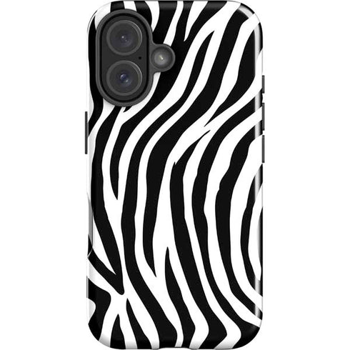 Zebra Print iPhone 16 Plus Impact Case