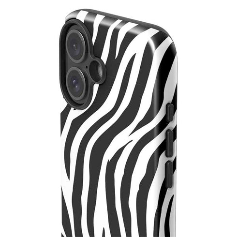 Zebra Print iPhone 16 Plus Impact Case