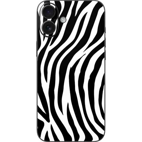 Zebra Print iPhone 16 Plus Skin