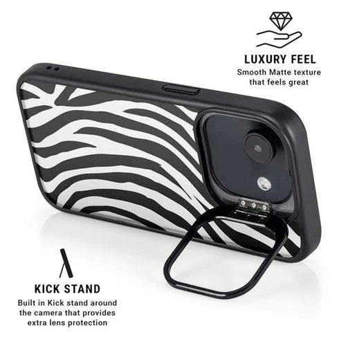 Zebra Print iPhone 16e Kickstand Case