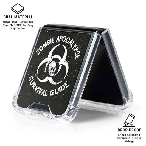Zombie Apocalypse Survival Guide Galaxy Z Flip7 Clear Case