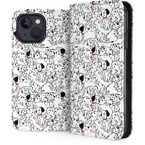Disney 101 Dalmatians Pattern iPhone 15 Plus Folio Case