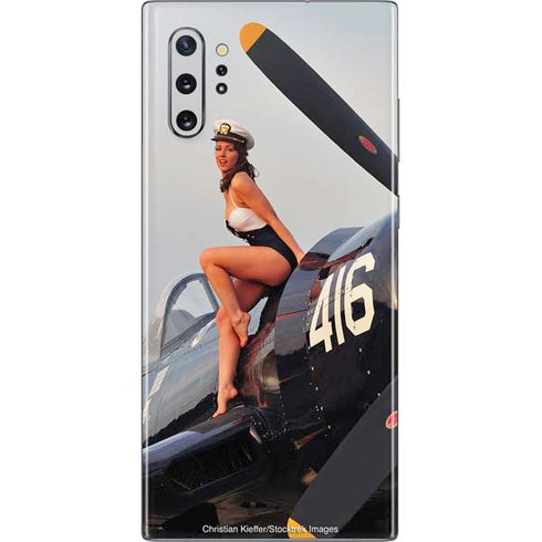 1940s Navy Pin-Up Girl On Corsair Fighter Plane Galaxy Note 10 Plus Skin