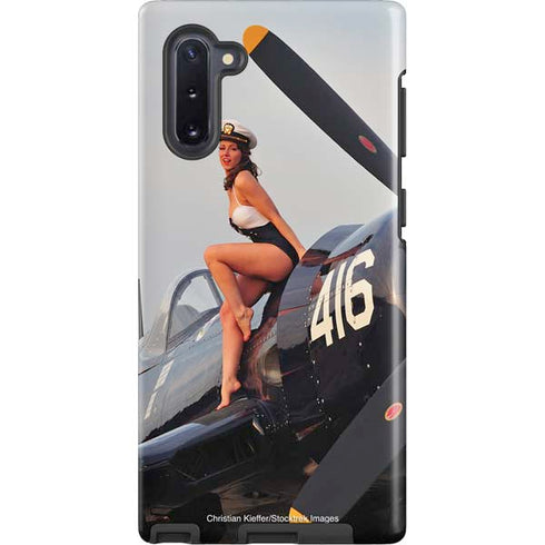 1940s Navy Pin-Up Girl On Corsair Fighter Plane Galaxy Note 10 Pro Case