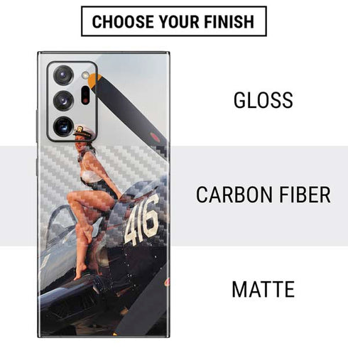 1940s Navy Pin-Up Girl On Corsair Fighter Plane Galaxy Note20 Ultra 5G Skin