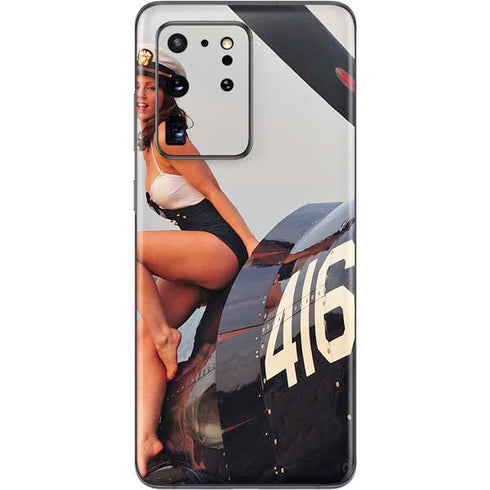 1940s Navy Pin-Up Girl On Corsair Fighter Plane Galaxy S20 Ultra 5G Skin