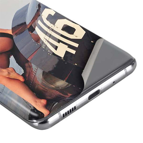 1940s Navy Pin-Up Girl On Corsair Fighter Plane Galaxy S20 Ultra 5G Skin