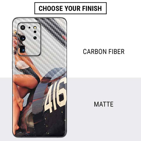 1940s Navy Pin-Up Girl On Corsair Fighter Plane Galaxy S20 Ultra 5G Skin