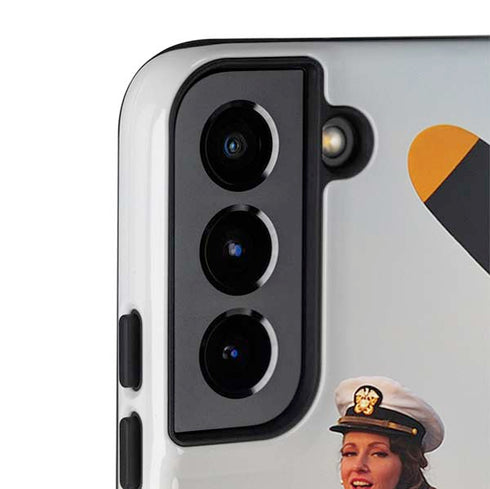 1940s Navy Pin-Up Girl On Corsair Fighter Plane Galaxy S22 Plus Pro Case