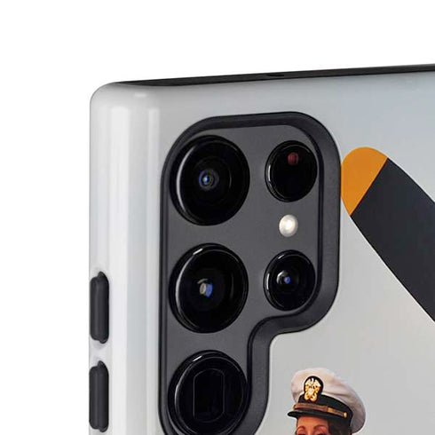 1940s Navy Pin-Up Girl On Corsair Fighter Plane Galaxy S24 Ultra Impact Case