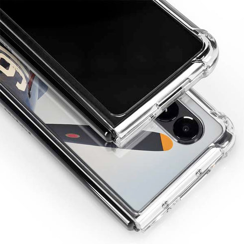 1940s Navy Pin-Up Girl On Corsair Fighter Plane Galaxy Z Fold4 5G Clear Case