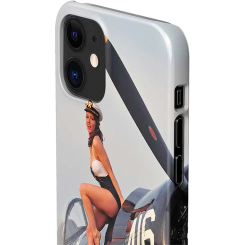 1940s Navy Pin-Up Girl On Corsair Fighter Plane iPhone 12 Mini Lite Case