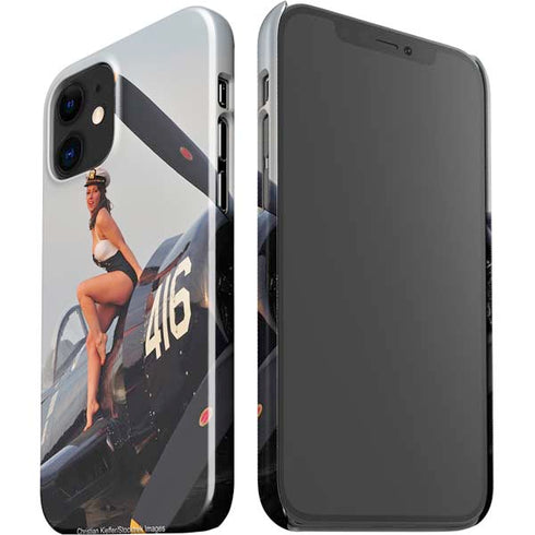 1940s Navy Pin-Up Girl On Corsair Fighter Plane iPhone 12 Mini Lite Case