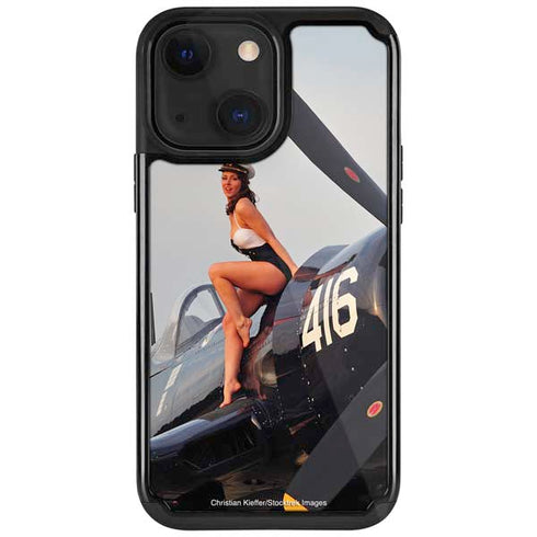 1940s Navy Pin-Up Girl On Corsair Fighter Plane iPhone 13 Cargo Case