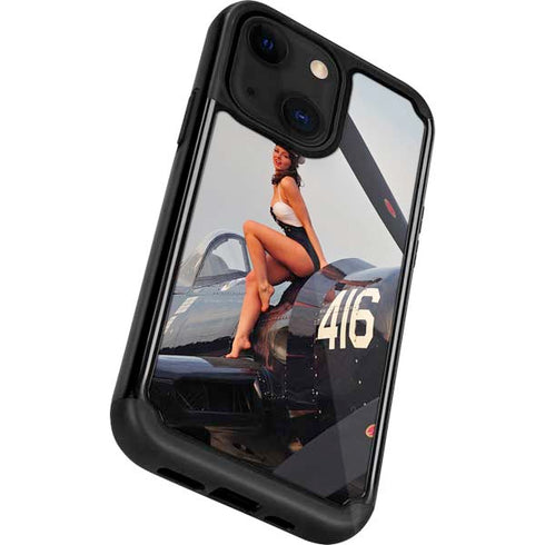 1940s Navy Pin-Up Girl On Corsair Fighter Plane iPhone 13 Cargo Case