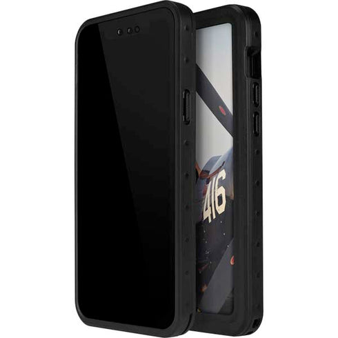 1940s Navy Pin-Up Girl On Corsair Fighter Plane iPhone 15 Waterproof Case