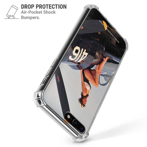 1940s Navy Pin-Up Girl On Corsair Fighter Plane iPhone 7/8 Plus Clear Case