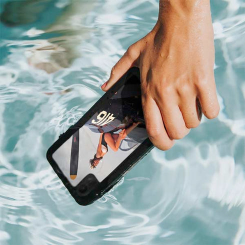 1940s Navy Pin-Up Girl On Corsair Fighter Plane iPhone XR Waterproof Case