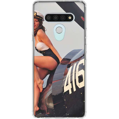 1940s Navy Pin-Up Girl On Corsair Fighter Plane LG Stylo 6 Clear Case