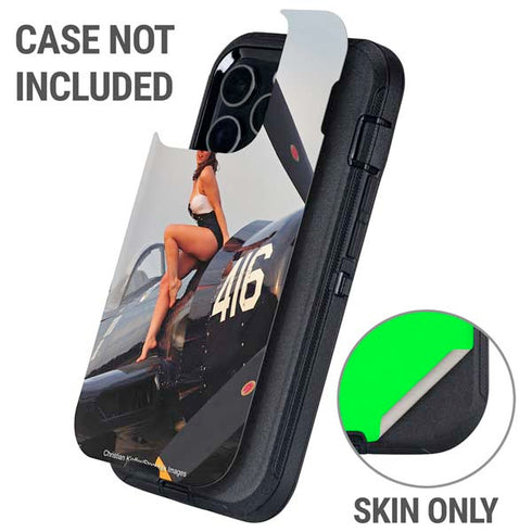 1940s Navy Pin-Up Girl On Corsair Fighter Plane Otterbox Defender iPhone Skin