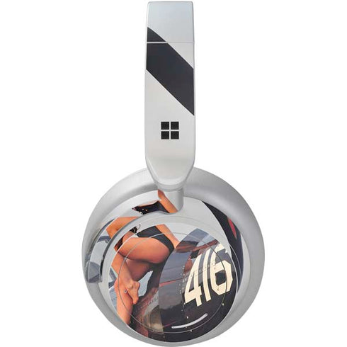 1940s Navy Pin-Up Girl On Corsair Fighter Plane Surface Headphones Skin