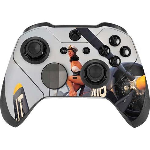 1940s Navy Pin-Up Girl On Corsair Fighter Plane Xbox Elite Wireless Controller Series 2 Skin