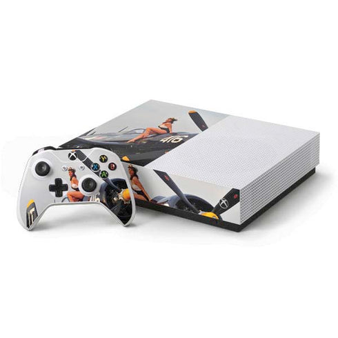 1940s Navy Pin-Up Girl On Corsair Fighter Plane Xbox One S All-Digital Edition Bundle Skin