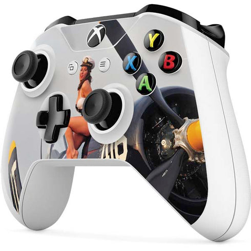 1940s Navy Pin-Up Girl On Corsair Fighter Plane Xbox One S All-Digital Edition Bundle Skin
