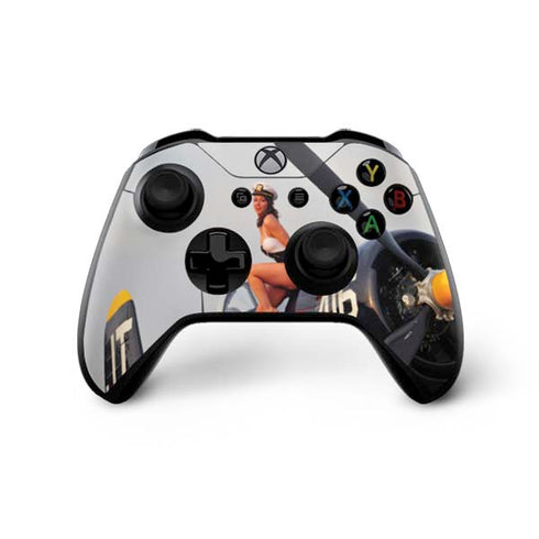 1940s Navy Pin-Up Girl On Corsair Fighter Plane Xbox One X Controller Skin