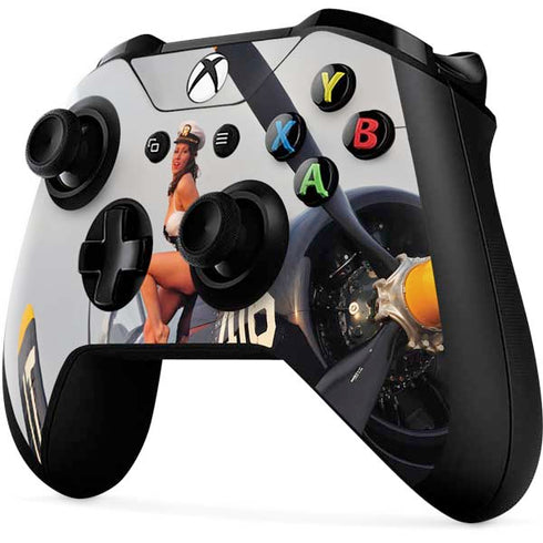 1940s Navy Pin-Up Girl On Corsair Fighter Plane Xbox One X Controller Skin