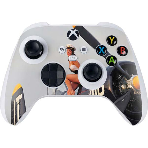 1940s Navy Pin-Up Girl On Corsair Fighter Plane Xbox Series S Controller Skin
