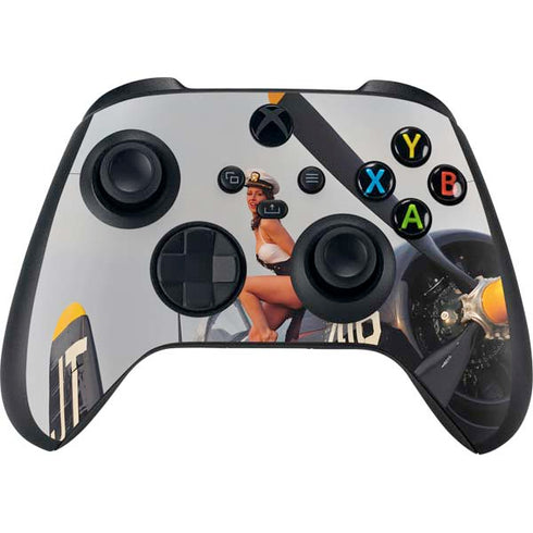 1940s Navy Pin-Up Girl On Corsair Fighter Plane Xbox Series X Controller Skin