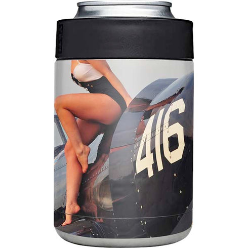 1940s Navy Pin-Up Girl On Corsair Fighter Plane Yeti Colster Can Insulator Skin
