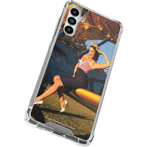 1940s Pin-Up On Stearman Biplane Galaxy A14 5G Clear Case