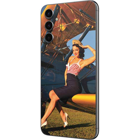 1940s Pin-Up On Stearman Biplane Galaxy A14 5G Skin