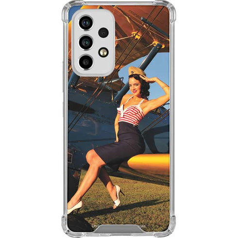 1940s Pin-Up On Stearman Biplane Galaxy A33 5G Clear Case