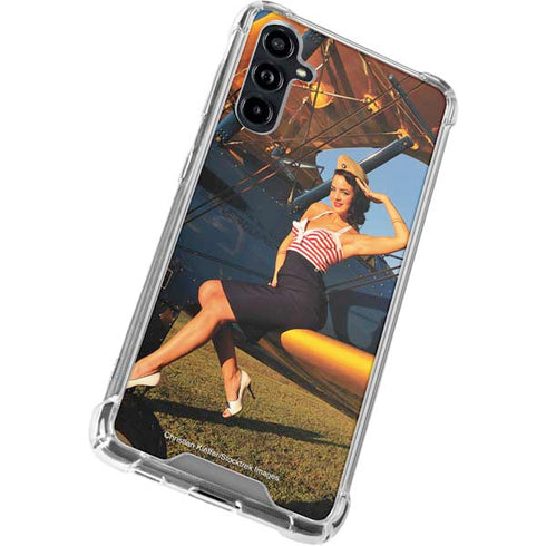 1940s Pin-Up On Stearman Biplane Galaxy A54 5G Clear Case