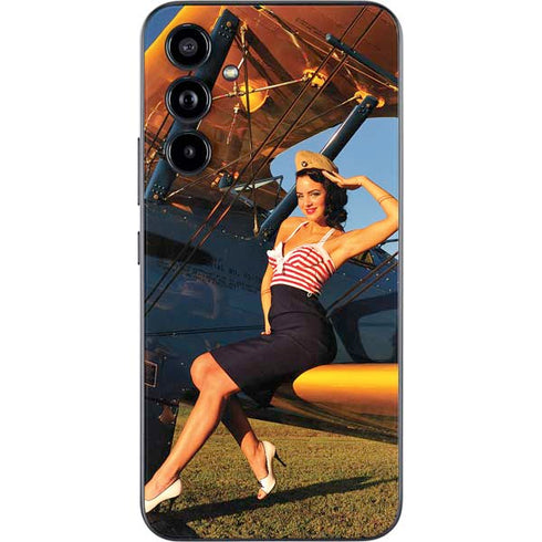 1940s Pin-Up On Stearman Biplane Galaxy A54 5G Skin