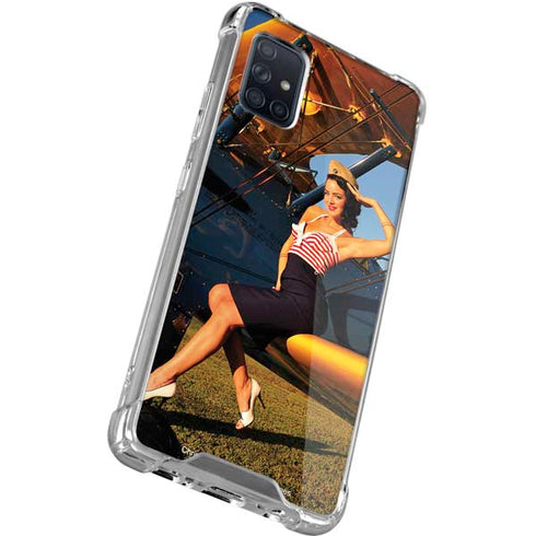 1940s Pin-Up On Stearman Biplane Galaxy A71 5G Clear Case